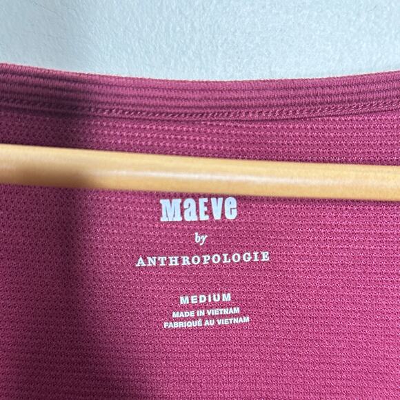 ANTHROPOLOGIE x MAEVE Satin Sleeve Blouse Raspberry Pink Purple Sz M {3G2} - Picture 7 of 8